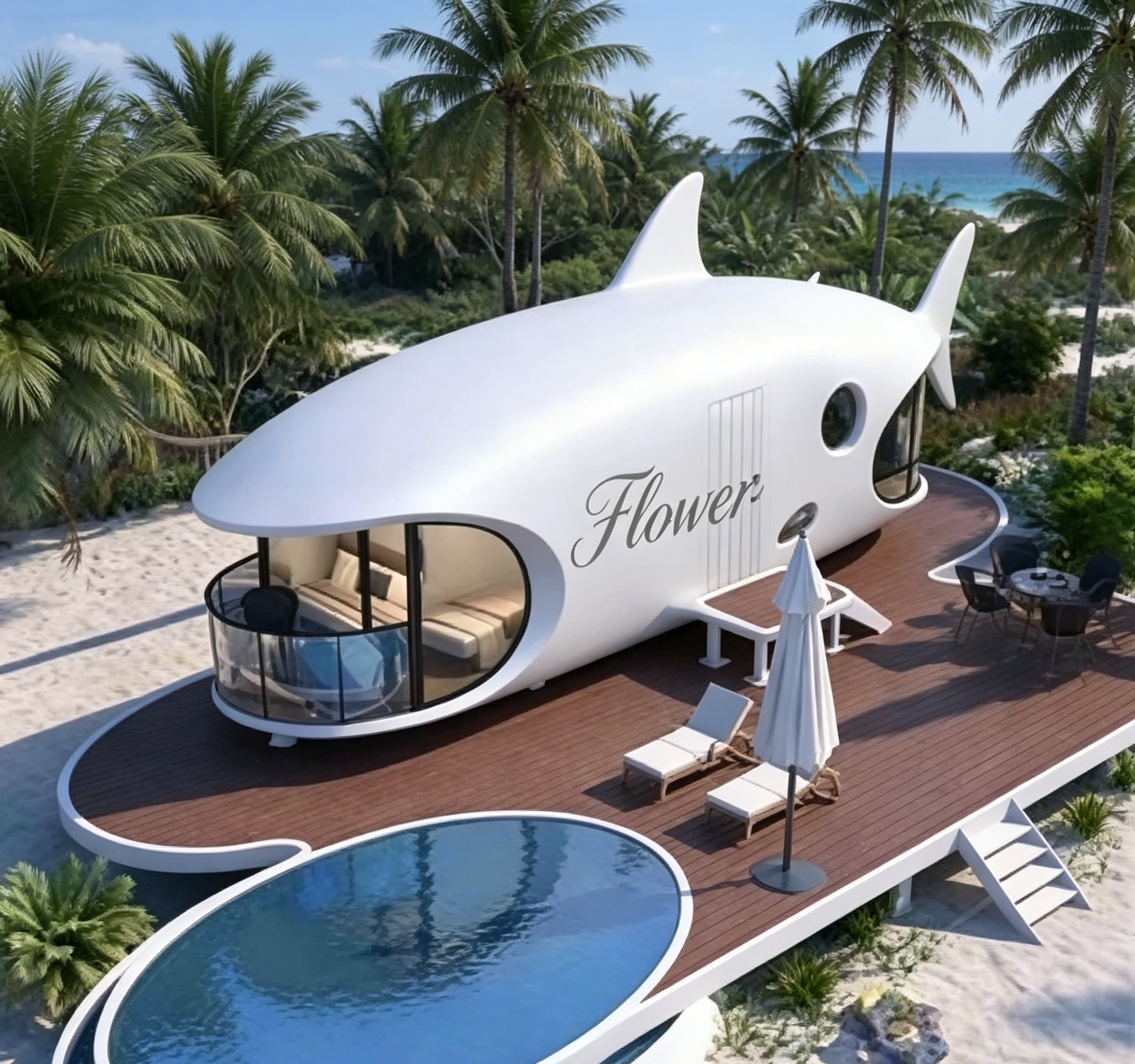 Customized Shark Capsule capsule house